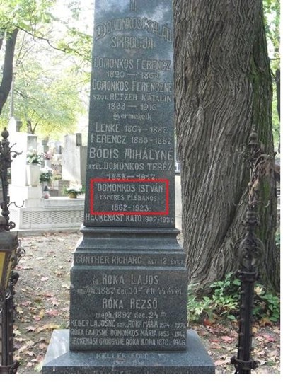 A családi sírhely Győrben